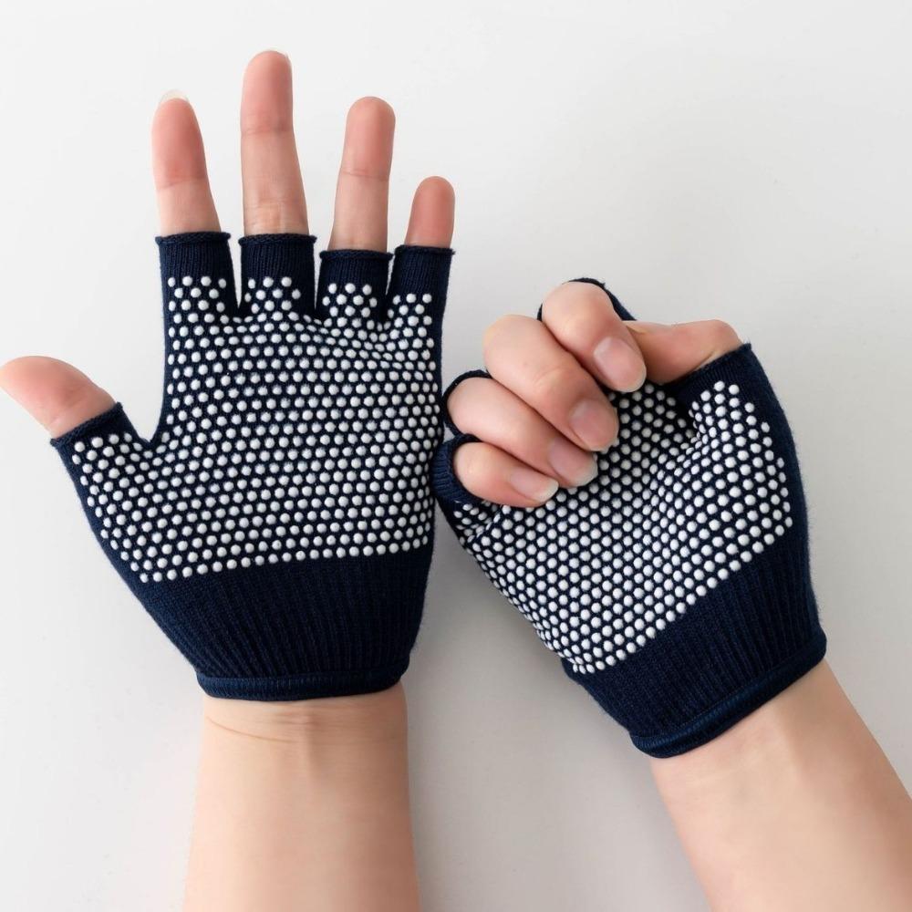 Breathable Half Finger Yoga Antislip Gloves Half Finger Pilates Sports Fishing Gloves Unisex