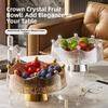 Plastic Fruit Water-Filtering Bowl Crown Design Snack Storage Plate Salad Plate Fork Set  Picnics