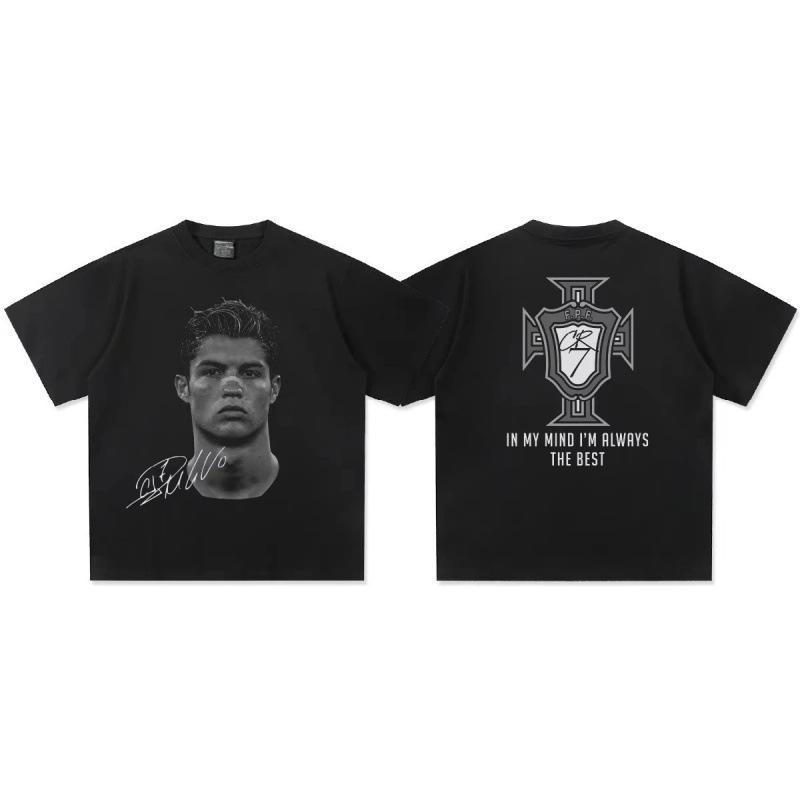 Fashion Women T-Shirt Cristiano Ronaldo Portrait Print High Quality