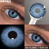 AMARA 1 пара цветных контактных линз годового использования, естественные линзы для карих глаз, серые контактные линзы с синими линзами, зеленые линзы для глаз
