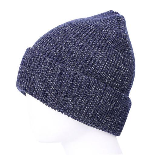 Женская вязаная шапка, светоотражающая ночью, эластичная, со сложенными полями, купольная, в стиле хип-хоп, уличный стиль, кепка знаменитостей, зимний, сохраняющий тепло головной убор