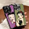 B-Bettys B-Boops Girl Plating Phone Case For Iphone 16 17 Pro Max Air 16E 14 15 Plus 12 13 Mini Anti-Fall Airabag Cover