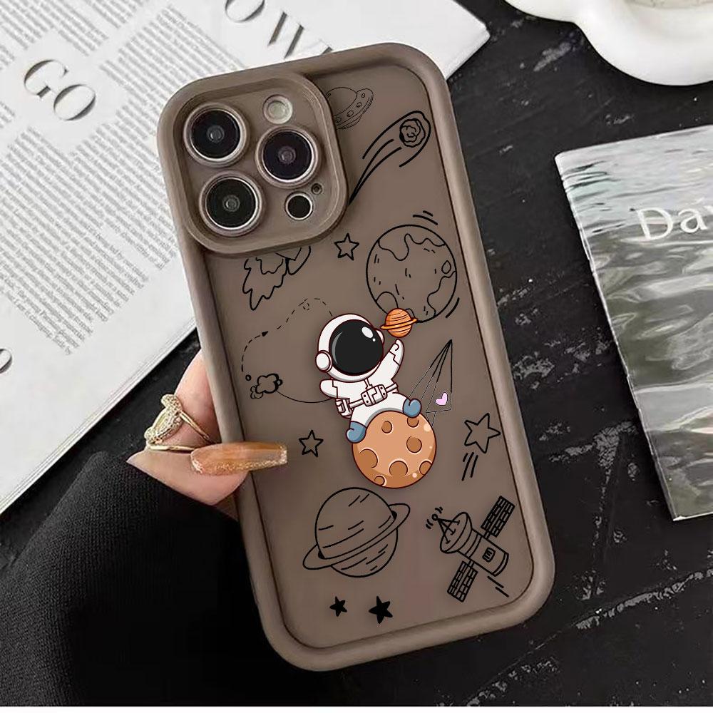 Cartoon Astronaut Space Phone Case For Realme C85 C83 C75 C71 C67 C65 C63 C55 C53 C35 C33 C31 C30 C21 C20 NOTE 80 GT 3 6 Case