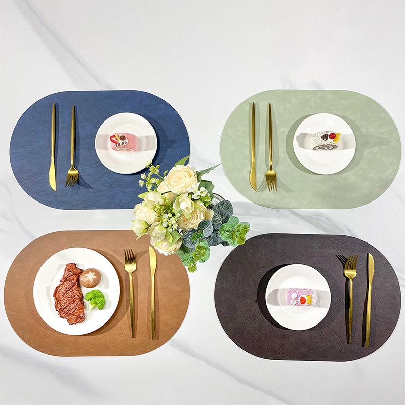 Кожаный коврик под приборы овальный маслостойкий коврик для стола домашний обеденный кухонный стол подставка под приборы дизайн обеденный водонепроницаемый термостойкий домашний декор