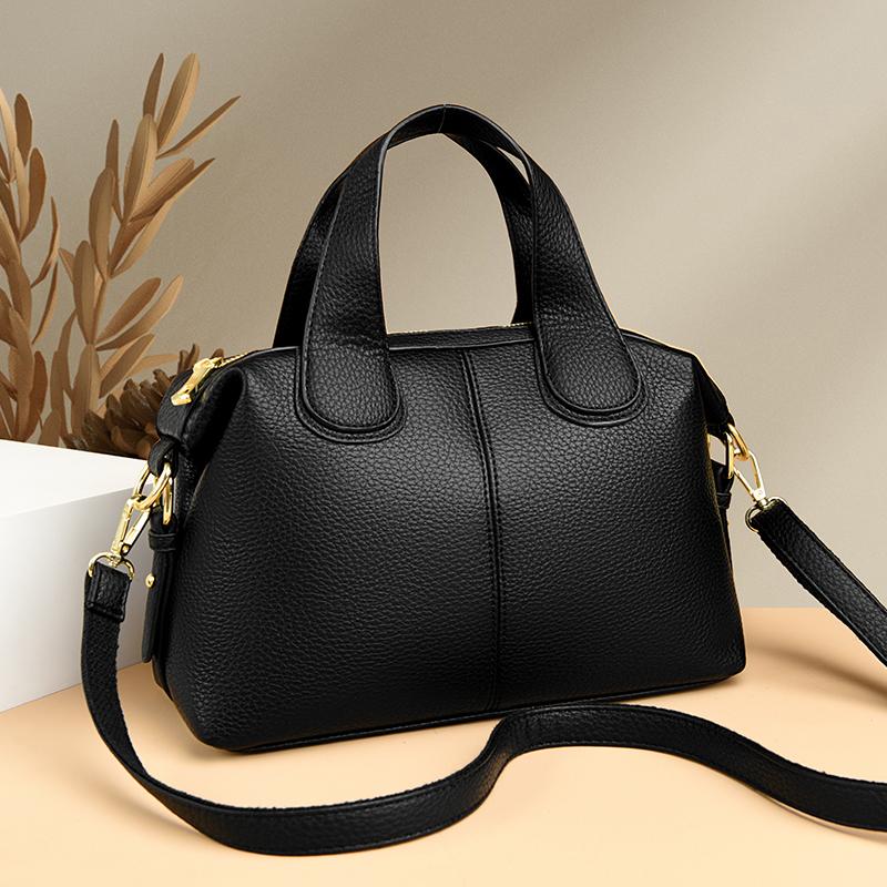 Женская сумка с большой вместимостью и темпераментом из мягкой кожи, нишевый дизайн, сумка через плечо, женская сумка-бостон для通勤