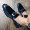 Men Shoes Business Loafers Black Blue European-style One-foot Casual Comfortable Fashionable Small Leather Shoes Size 38-38