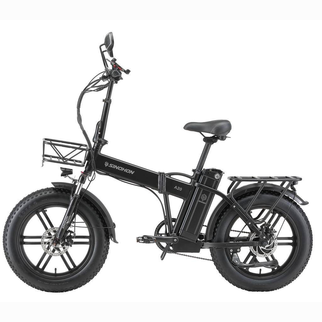 SINOHON A20 City Commuting Adult Electric Bicycle 500W Motor 48V18Ah Battery Multi Terrain E-Bike 20 Inch Road Tires With Tow Seat Electric Bicycle