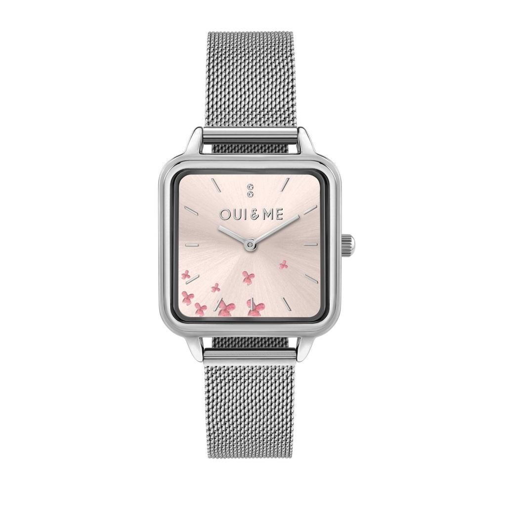 Oui & Me Harmonie Stainless Steel Mesh Rose Gold Dial Quartz ME010385 Women's Watch