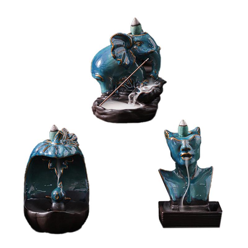 1 шт. курильница для йоги, медитации и домашнего декора, конусы для благовоний, керамический держатель для благовоний с обратным потоком