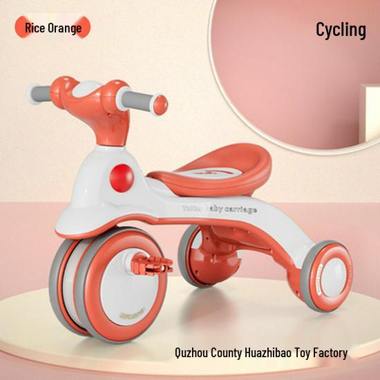 Lightweight Children's Tricycle with Music, Push Handle, and Pedals