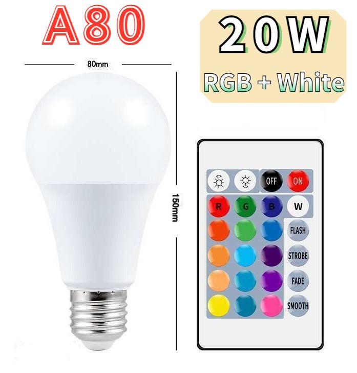 220 В 110 В E27 Светодиодная лампа RGB 20 Вт 15 Вт 10 Вт 5 Вт Светодиодная лампа RGBWW Сменная красочная светодиодная лампа RGBW с ИК-пультом дистанционного управления