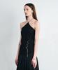 SEALOT Chain Halter Slit Sleeveless Top (Black)