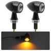 Motorcycle LED Turn Signal, Small, , Black Case, High Brightness Direction Signal, Round, Waterproof, EU Certified, E-Mark (2 Pieces)