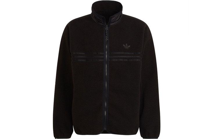 adidas Оригинальные Мужские Черные Вельветовые Куртки с Воротником-стойкой Средней длины HF9216
