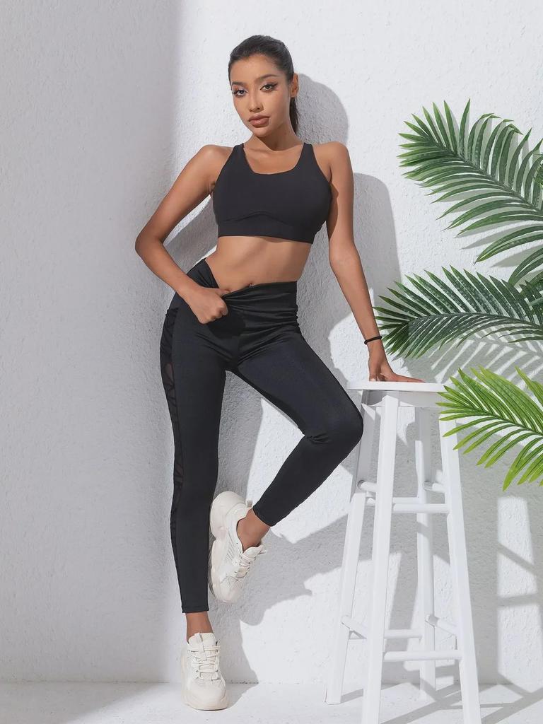 Штаны для йоги с высокой талией и карманами - женские леггинсы для фитнеса с подтяжкой бедер