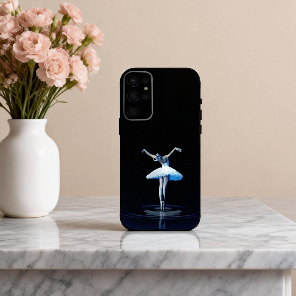 B-Балерина Арт B-Балет Чехол для телефона для Samsung S25,24,23,22,30,21,10,9,Ultra,Plus,Lite,FE,4,5 G Мягкий черный чехол