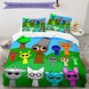 3pcs SPRUNKI1 Design Cover Set - HD Printed Bedding with 1 Cover and 2 Pillowcases - Perfect for Home and Dorm Decor