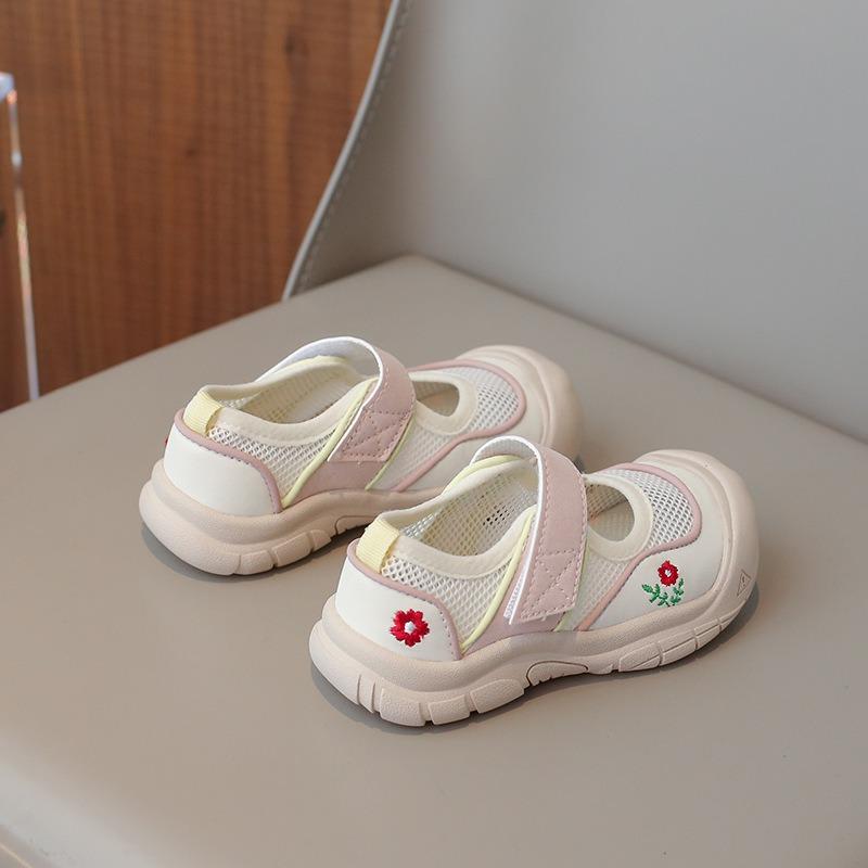 Повседневная обувь для девочек, весенняя новая детская спортивная обувь, сетчатая обувь Guochao, дышащие одинарные туфли для девочек