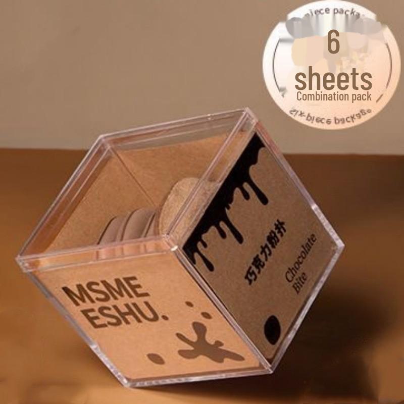 Слоеное шоколадное печенье двойного назначения в стиле Го Сяоню: Очень мягкий, флокированный кожаный инструмент для нанесения основы под макияж, подходит для сухого и влажного нанесения, не впитывает влагу.