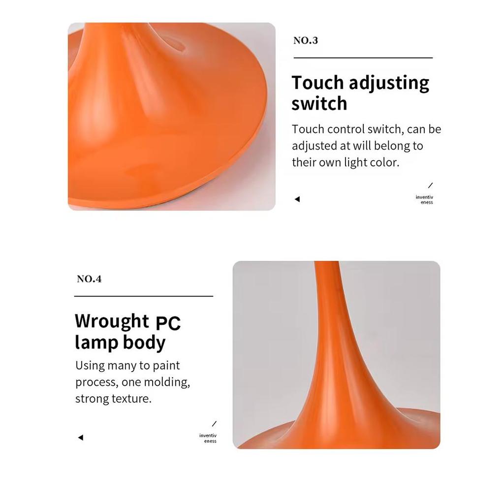 Mushroom Table Lamp USB Charging Flower Buds Table Lamp Touch Dimming Bedroom Bedside Decorative Lamps