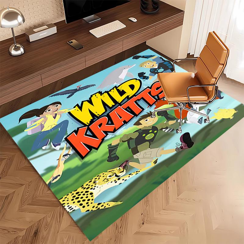 1pc Wild Kratts Print Area Rug - Soft, Washable Non-Slip Indoor Mat, Living Room, Home Office Decorative Rug,Office Decorative