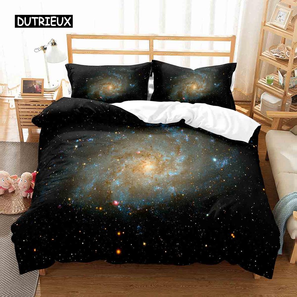 Пододеяльник Hubble King Size Queen Размер Звездное Небо Комплект Постельного Белья Яркий Космический Пейзаж Наволочка Долговечный Полиэстер