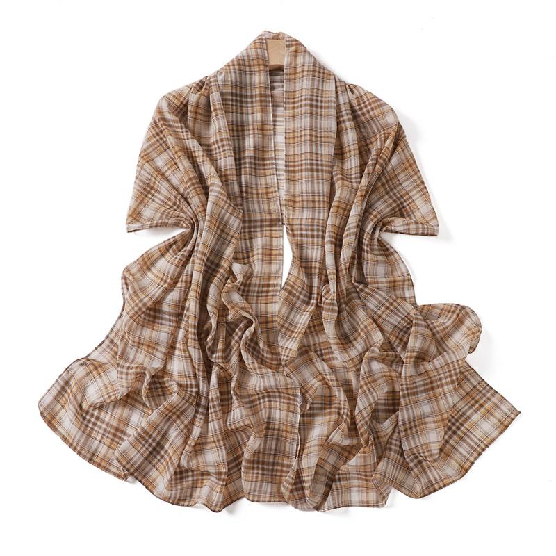 175*70СМ Новый Шарф из Шифона с Длинным Принтом в Клетку, Обернутый Шарф, Мусульманские Женские Хиджабы, Шаль, Рамадан, Женский