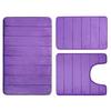 3 Pieces Bath Mat Set Bathroom Rug Water Absorption Non-Slip Thick Machine Washable Quick Dry Toilet Mat Shower Carpet