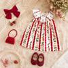 Girls Floral Collar Bunny Embroidered Dress with Cute Print for Toddlers and Kids