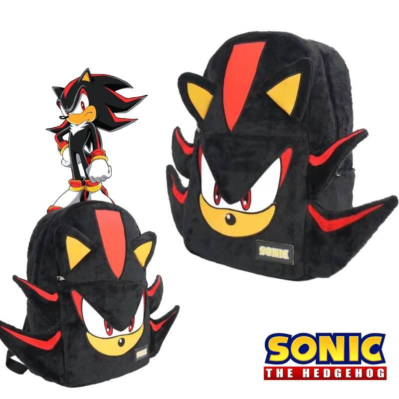 Sonic Shadow Black Backpack Unisex Design Plush Material Suitable For School