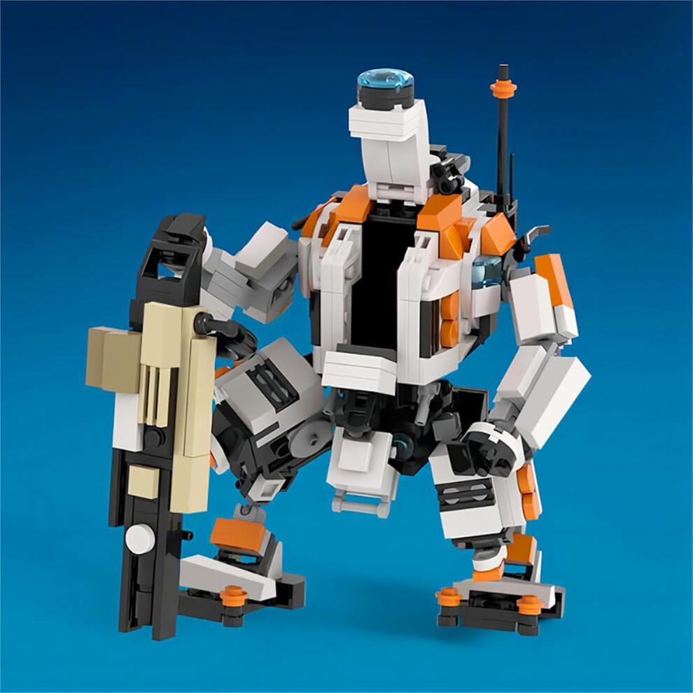 450 Piece Mecha Building Block Kit Titan Action Figure with Interactive Shooting Function and Poseable Design for Display and Play