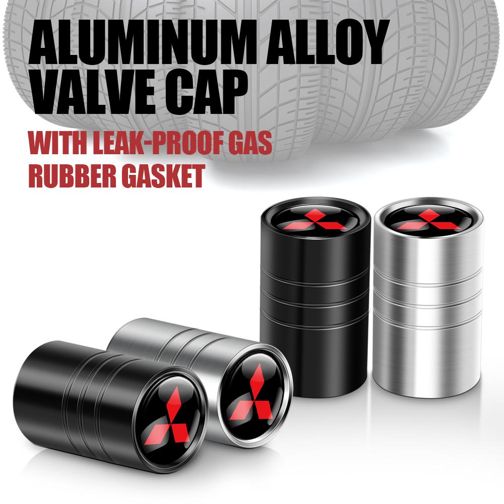 4Pcs Car Badge Wheel Tire Valve Cap Tyre Valve Stem Cap Auto Accessories For Mitsubishi 9 Ralliart X EX ASX L200 Colt Outlander