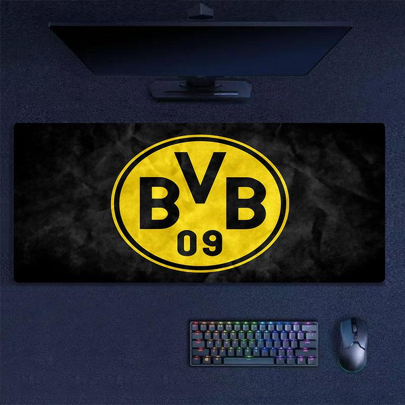 Коврик для мыши Borussia Dortmund, Большой игровой коврик для стола, Нескользящий XXL коврик для мыши для ноутбука и планшета, Игровой коврик для мини-ПК со прошитыми краями