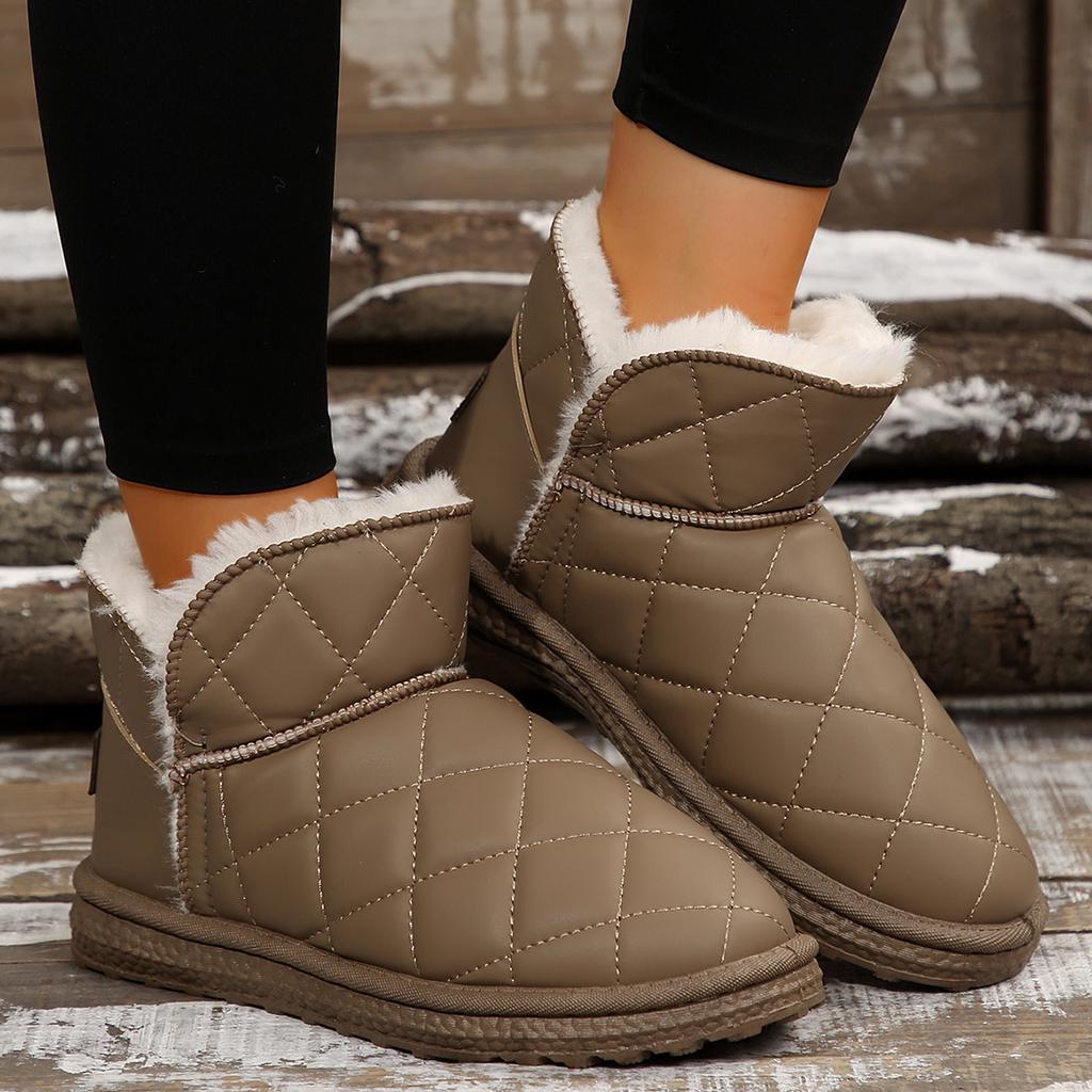 Модные толстые плюшевые зимние ботинки женские нескользящие водонепроницаемые зимние ботинки для женщин удобные теплые хлопковые туфли женские ботильоны на плоской подошве