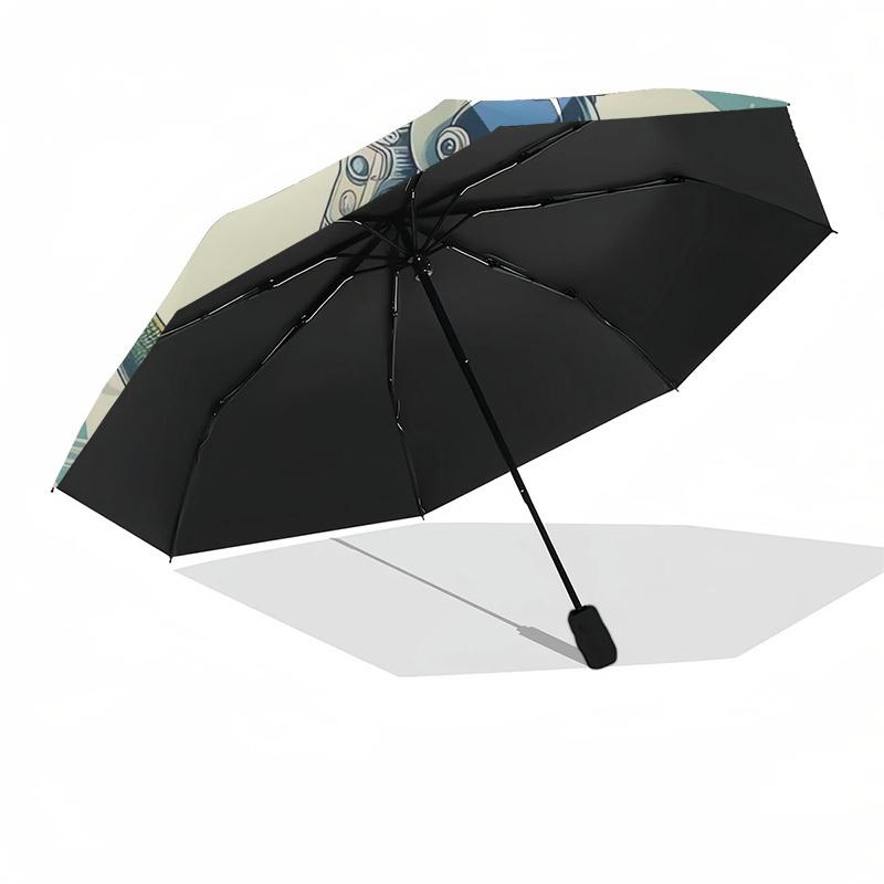 1pc Astronaut Riding Dinosaur in Space Umbrella with Plastic Handle,Suitable for All Seasons Home Travel Outdoor UmbrellaDD343