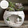 Female Mage Relief Succulent Plant Flower Pot Resin Silicone Mold Witch Wand Storage Box Mould Magic House Castle Craft Molds