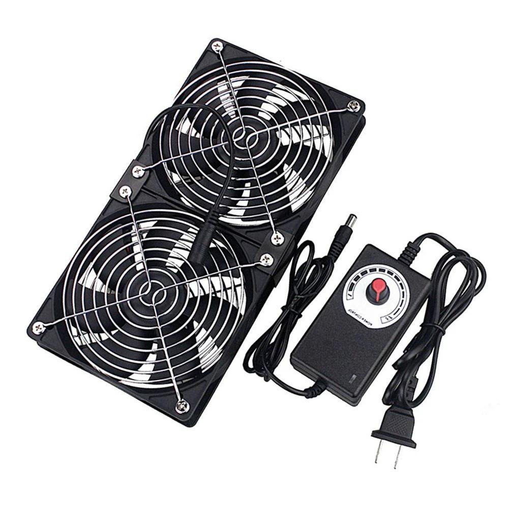Adjustable Speed 12cm High Airflow 220V Exhaust Fan for Computer & Router Cooling