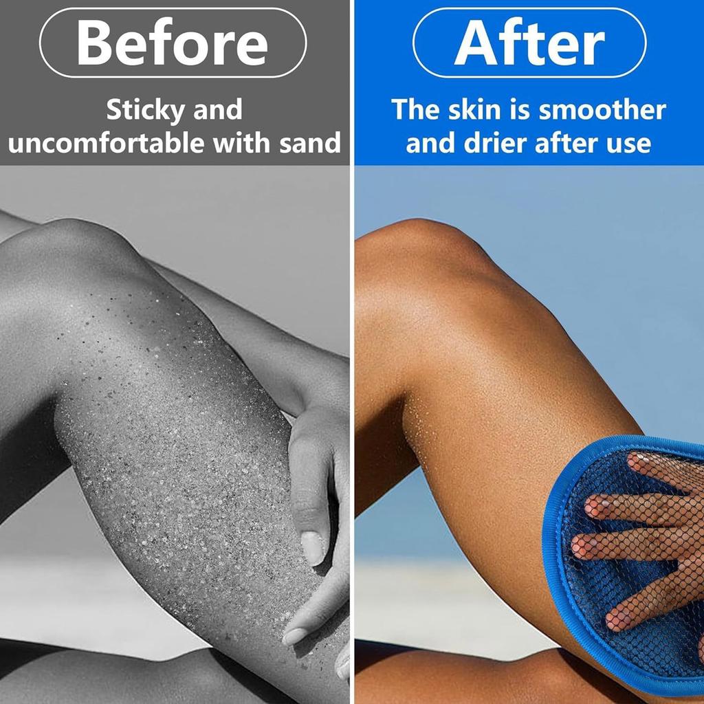 Soft Corals Fleece Sands Removing Glove Gentle Skin Friendly Sands Brush Glove for Beachgoers Quick Drying