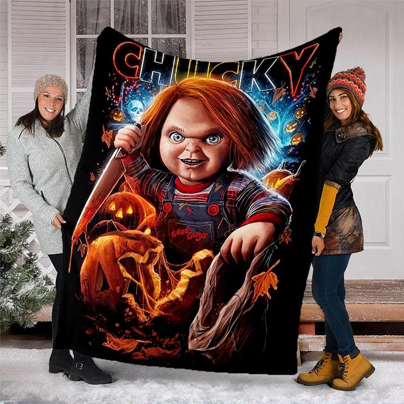Chucky Theme Printed Blanket,Perfect for Couch, Bed, Travel & Outdoor Use | Machine Washable, Cozy & Durable.