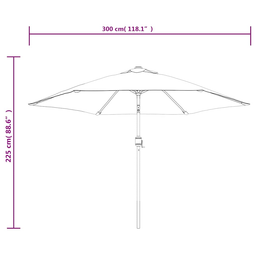 LED Traffic Light Umbrella 3 m Green