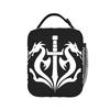 Mortal Kombat Black Dragon Insulated Lunch Bags Leakproof Reusable Cooler Bag Lunch Box Tote Work Travel Food Storage Bags