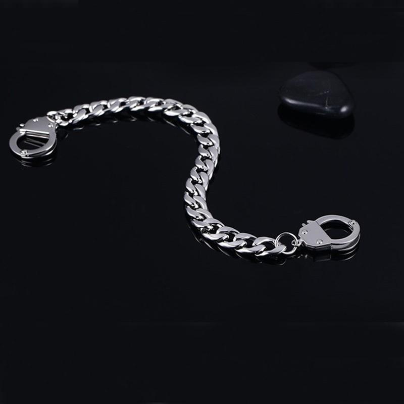 Steel Handcuffs Bracelet Mens Stainless Steel Gifts Man Accessories Charm Gold Chain Bracelets Statement Hip Hop