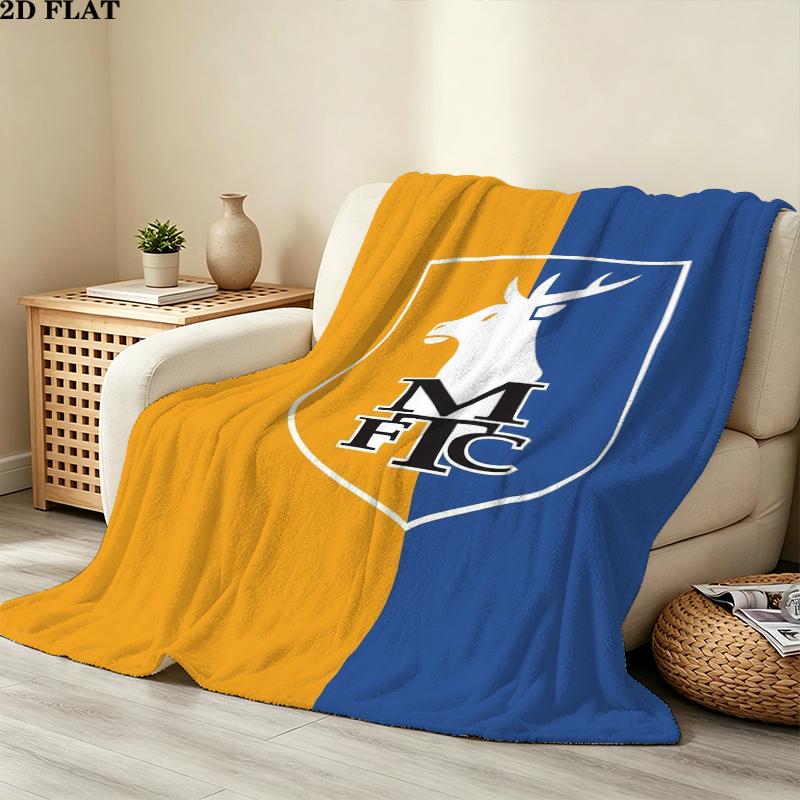Mansfield Town Fc Print Flannel Blanket, High quality Comfortable for All Seasons, Home Decor, Warmth and Comfort, Perfect for Christmas Gifts
