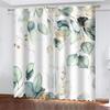 2 шт. штор с принтом зеленых листьев, подходят для украшения спальни, гостиной, кухни, домашнего декора, украшения окна