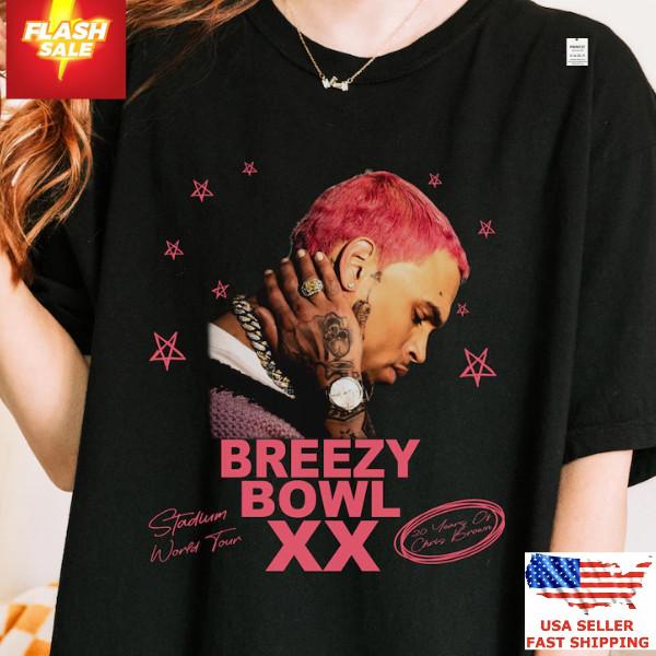 Chris Brown Breezy Bowl XX Tour 2025 T-Shirt Limited Edition Rap Tee Unisex T-Shirt