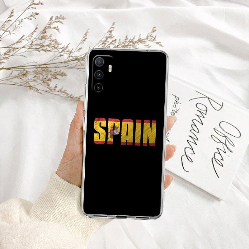 IK61 Spain Flag Transparent Phone Case for LG K22 K30 K40 K40S K41 K42 K50 K50S K51 K51S K52 K61 K62 K71 K92 Q60 Q61 V40 V50 V60