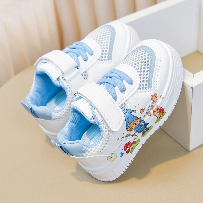 Summer Autumn Kids Toddler Shoes Cartoon Leather Low Top Sneakers For Boys Girls White Casual Walking Trainers