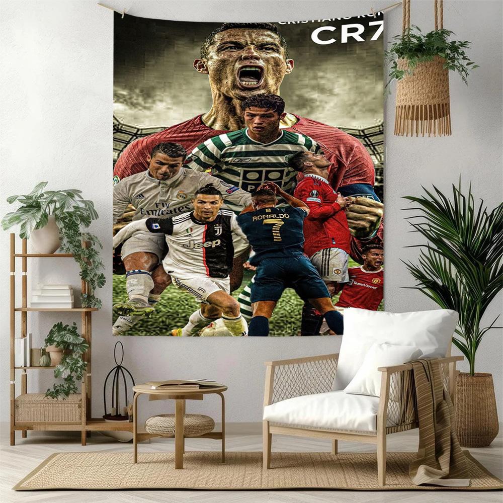 Cristiano Ronaldo Wall Decor Tapestry Art For Pet Memorial Birthdaywedding Party Backdrop Family Gift