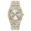 Men's Diamond Quartz Watch Waterproof Iced Out Wristwatch with Roman Numeral Dial, Gold/Silver Bling Hip Hop Watch for Men