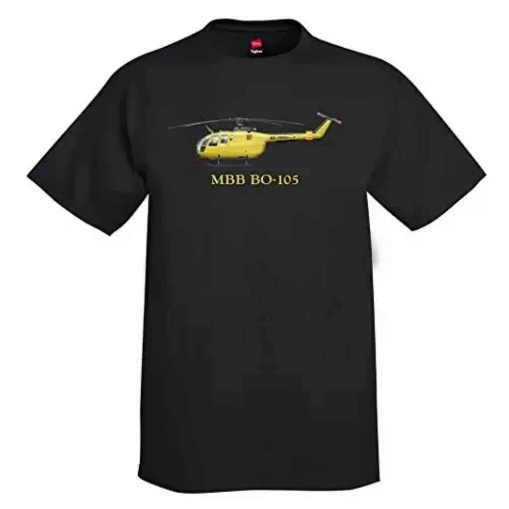 Футболка с изображением вертолета Bo 105 Западной Германии - Новая, 100% хлопок, с коротким рукавом, с круглым вырезом, повседневная мужская футболка